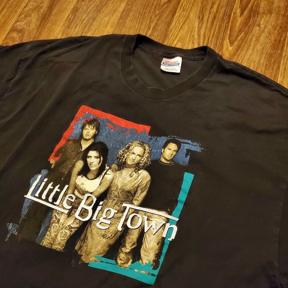 Vintage 90s Little Big Town Shirt Adult 2xl Black Big Logo Country Music
